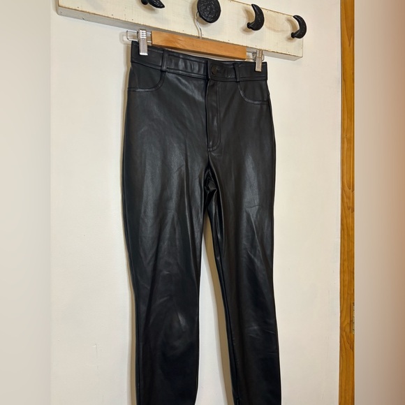 Zara High waist straight skinny faux leather ankle zip pants - Picture 9 of 10